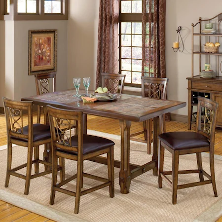 7 Piece Pub Table and Stool Set